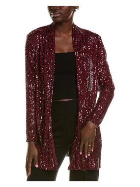 Anne Klein Womens Drape Front Cardigan, Size XL, Dark Red MSRP $149